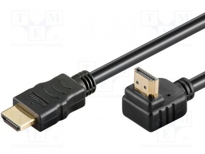 Кабел HDMI-HDMI HDMI.HE060.050 Кабел HDMI 1.4 HDMI щепсел HDMI щепсел 90° 5m черен